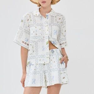Hill House Home SET - Annette Top Audrey Shorts Coverup Shirt Size L